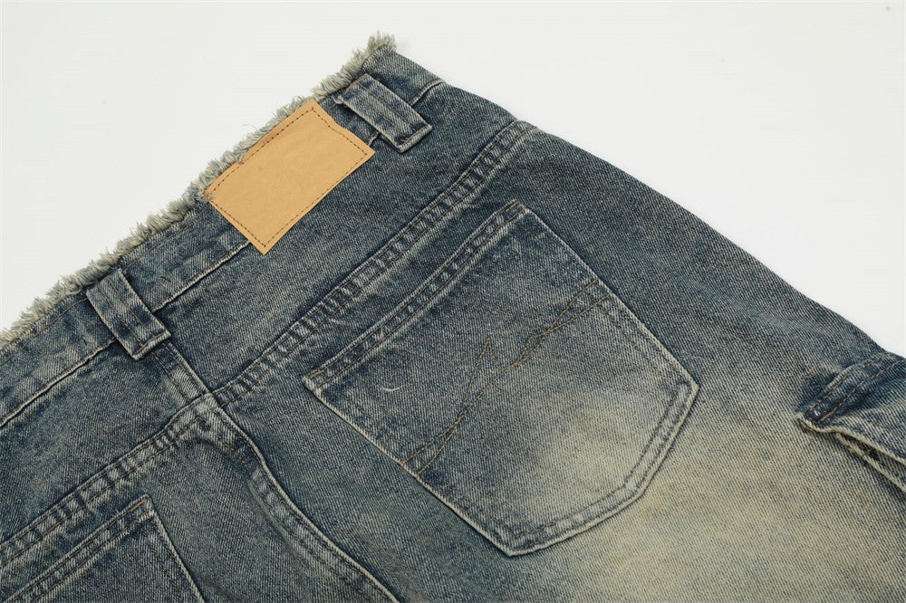 Fashion Washing Workwear Multi-pocket Jeans Men Fashion Washing Workwear Multi-pocket Jeans Men