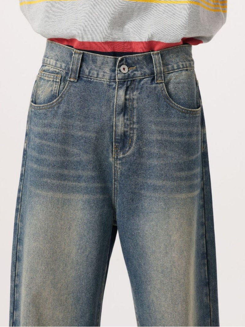 Fashion Personality Retro Washed Worn Jeans Men Fashion Personality Retro Washed Worn Jeans Men