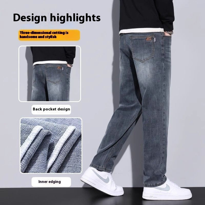 Jeans Loose Straight Casual Long Pants Men Jeans Loose Straight Casual Long Pants Men