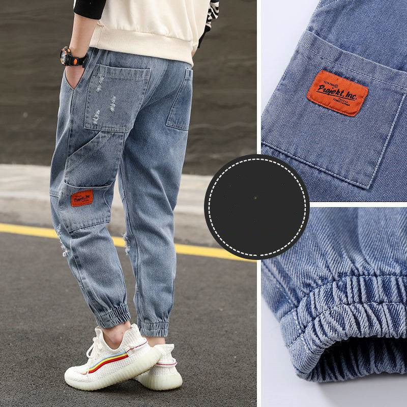 Boys' Jeans And Trousers Primary School Students Loose Western Style Boys' Jeans And Trousers Primary School Students Loose Western Style
