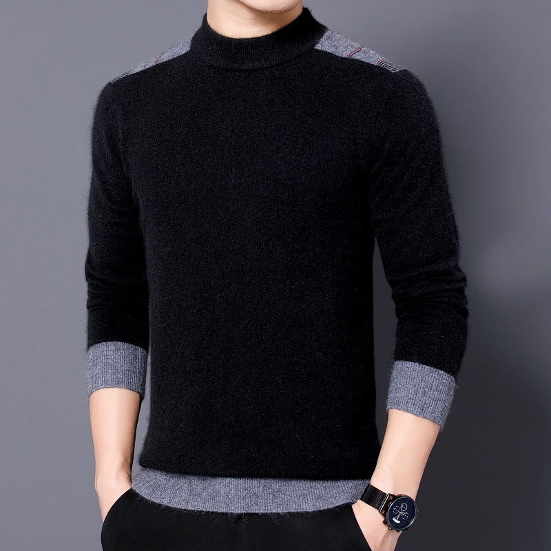 Men's Double-sided Velvet Long-sleeved Bottoming Shirt Mock Neck Sweater Men's Double-sided Velvet Long-sleeved Bottoming Shirt Mock Neck Sweater