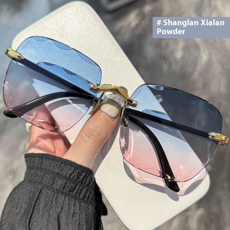 Frameless Trimming Internet-famous Sunglasses Women Frameless Trimming Internet-famous Sunglasses Women