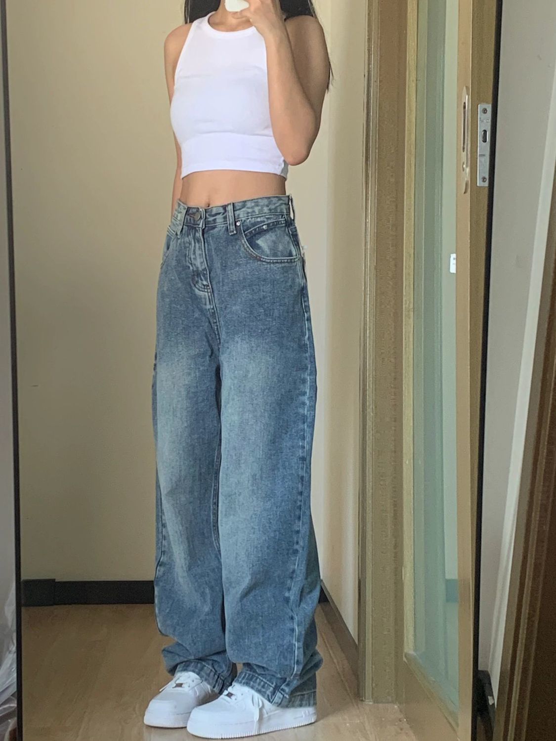 Plus Size High Waist Wide Leg Jeans For Women Plus Size High Waist Wide Leg Jeans For Women