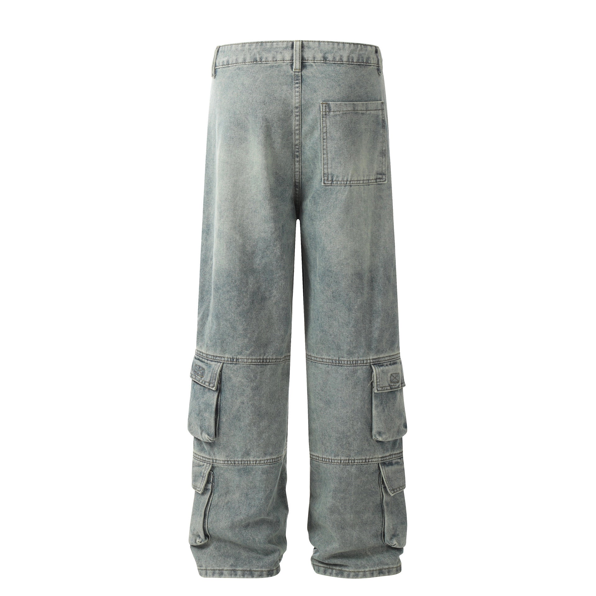 Street Heavy Washed Multi-pocket Casual Jeans Men Street Heavy Washed Multi-pocket Casual Jeans Men