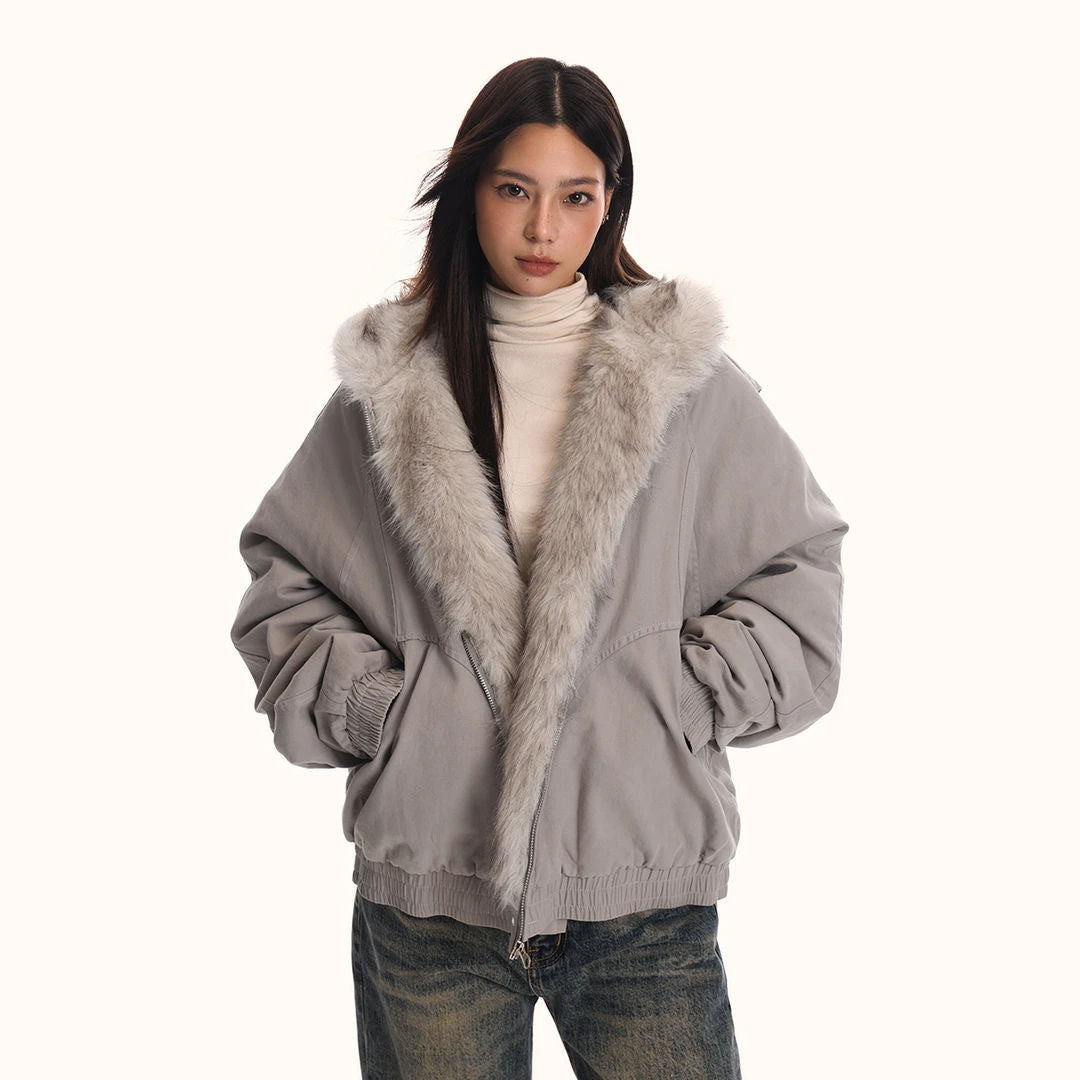 Thickened Keep Warm New Hooded Loose Furry Coat Thickened Keep Warm New Hooded Loose Furry Coat