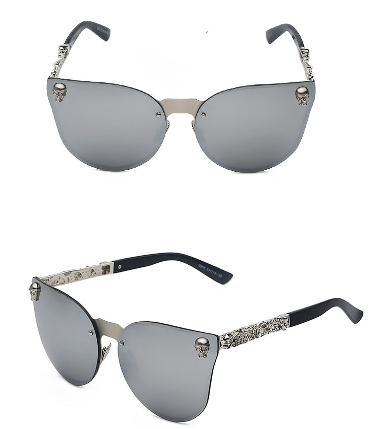 Gothic new reflective sunglasses men and women tide personality metal large box sunglasses taro decorative glasses Gothic new reflective sunglasses men and women tide personality metal large box sunglasses taro decorative glasses