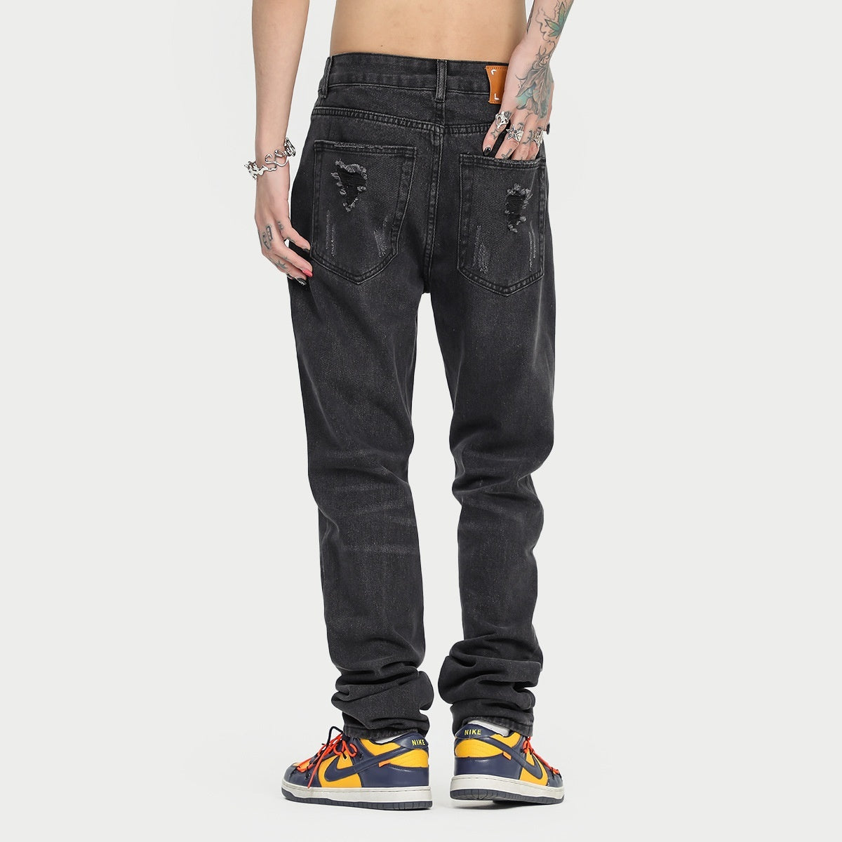 American-style Slim Fit Stretch-free High Street Retro Washed Jeans American-style Slim Fit Stretch-free High Street Retro Washed Jeans