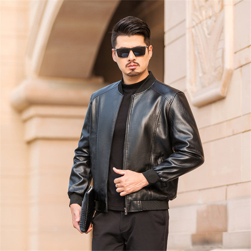 Men's Leather Jackets Spring And Autumn Plus Cashmere Men's Loose Men's Leather Jackets Spring And Autumn Plus Cashmere Men's Loose