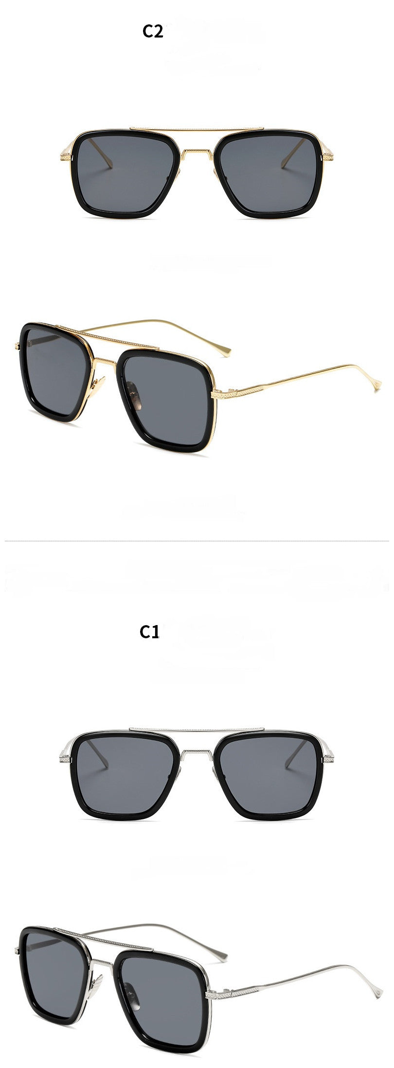 New Fashion Sunglasses Men Metal Square Iron Glasses New Fashion Sunglasses Men Metal Square Iron Glasses