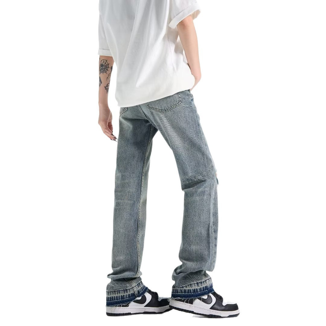 Loose Straight Ripped Jeans For Men Loose Straight Ripped Jeans For Men