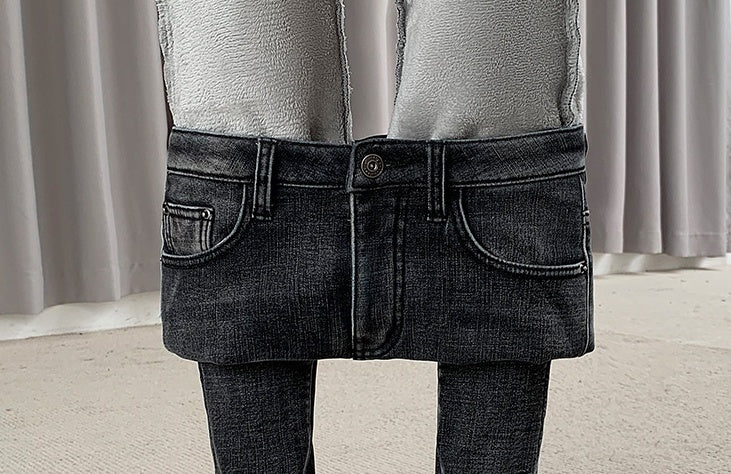 Retro plus velvet thick women jeans Retro plus velvet thick women jeans
