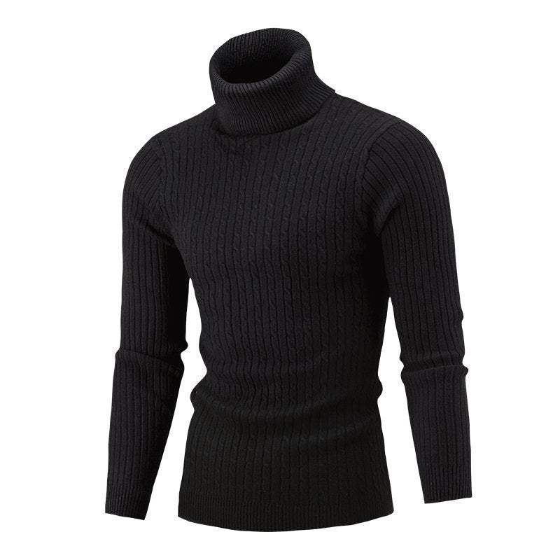Men's Sweater Casual Retro Twisted Flower Turtleneck Knitting Men's Sweater Casual Retro Twisted Flower Turtleneck Knitting