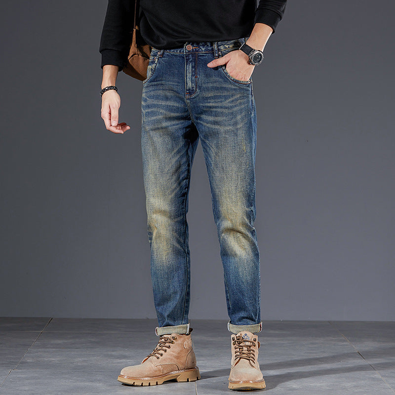 Nostalgic Washed Men's Trousers Retro Trendy Pencil Pants Nostalgic Washed Men's Trousers Retro Trendy Pencil Pants
