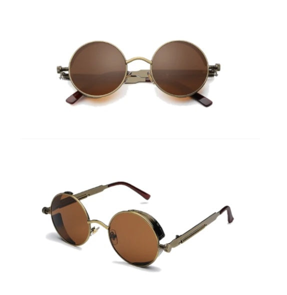 Gothic Steampunk Sunglasses For Women Men Round Lens Metal Frame Gothic Steampunk Sunglasses For Women Men Round Lens Metal Frame