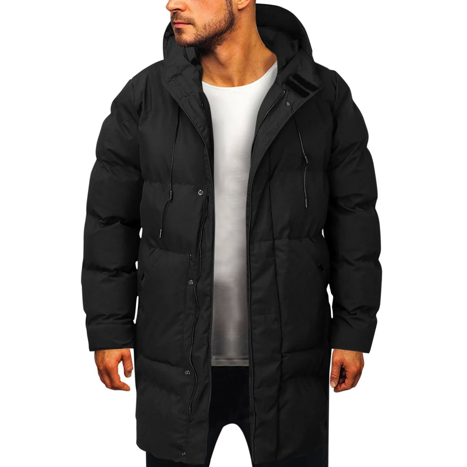 Casual Warm Hooded Long Snow Wear Jacket Coat Men Outwear Casual Warm Hooded Long Snow Wear Jacket Coat Men Outwear