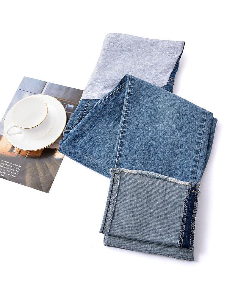 Straight Cropped Jeans Cuffed Jeans For Pregnant Women Straight Cropped Jeans Cuffed Jeans For Pregnant Women