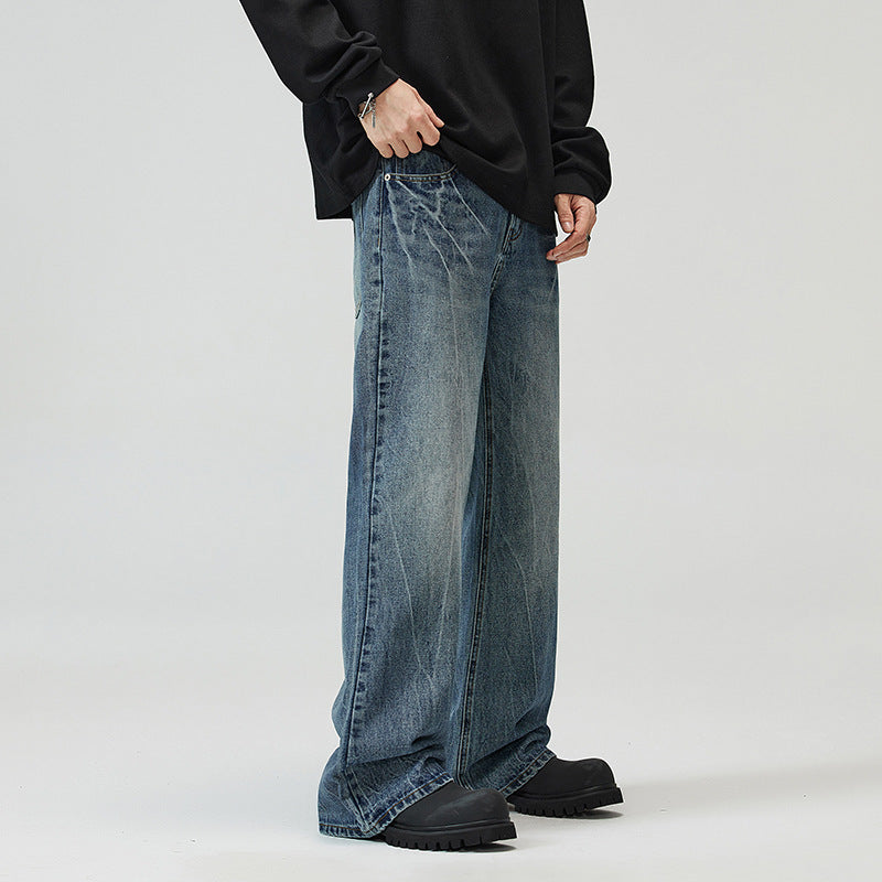 Men's Lightning Crack Blue Jeans Men's Lightning Crack Blue Jeans