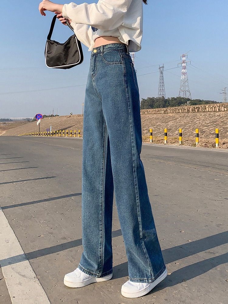 Wide Leg Jeans For Women Bottom Baggy Denim Pants Trousers Wide Leg Jeans For Women Bottom Baggy Denim Pants Trousers