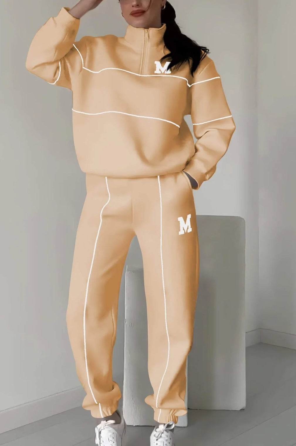Womens 2 Piece Outfits Lounge Hoodless Pullover Sweatshirt Sweatsuit Sets Sweatshirt Baggy Fashion Sweatpants With Pockets Womens 2 Piece Outfits Lounge Hoodless Pullover Sweatshirt Sweatsuit Sets Sweatshirt Baggy Fashion Sweatpants With Pockets