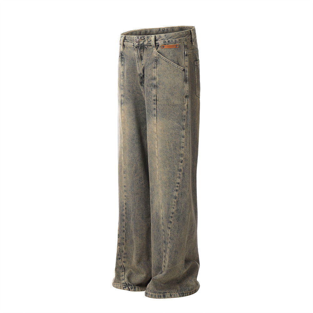 Washed Jeans Punk Fashion Brand Men Washed Jeans Punk Fashion Brand Men