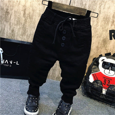 Boy's personality thickening plus velvet jeans children's jeans Boy's personality thickening plus velvet jeans children's jeans