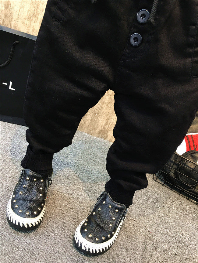 Boy's personality thickening plus velvet jeans children's jeans Boy's personality thickening plus velvet jeans children's jeans