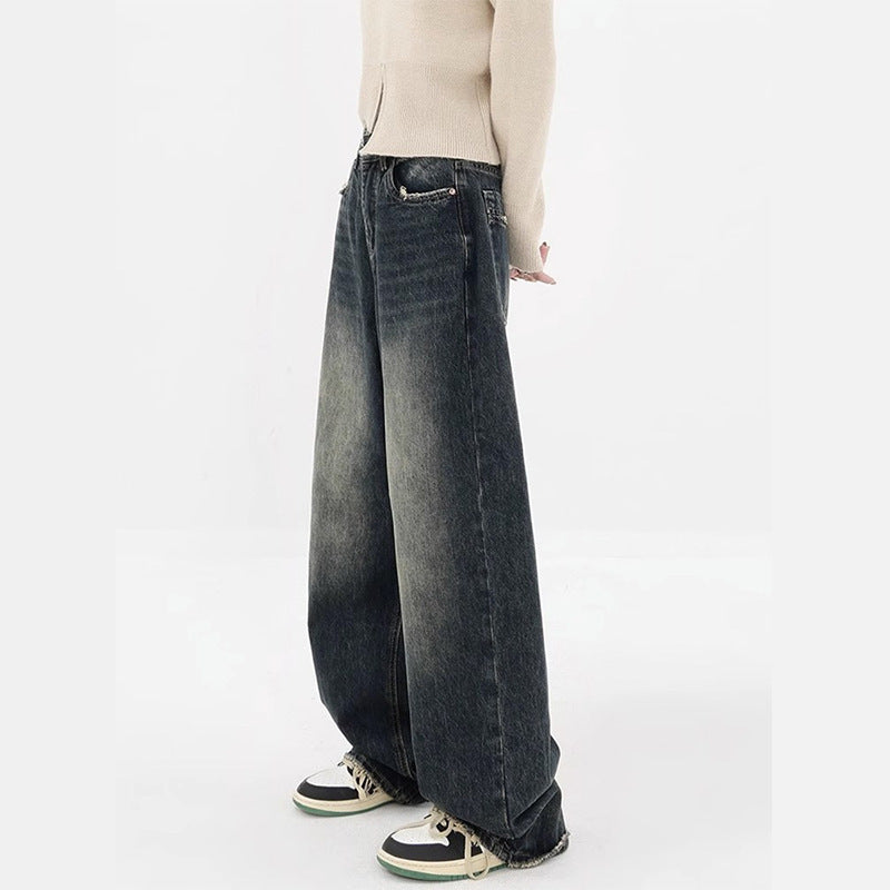 Plus Size High Waist Loose And Slimming Straight Wide Leg Jeans For Women Plus Size High Waist Loose And Slimming Straight Wide Leg Jeans For Women