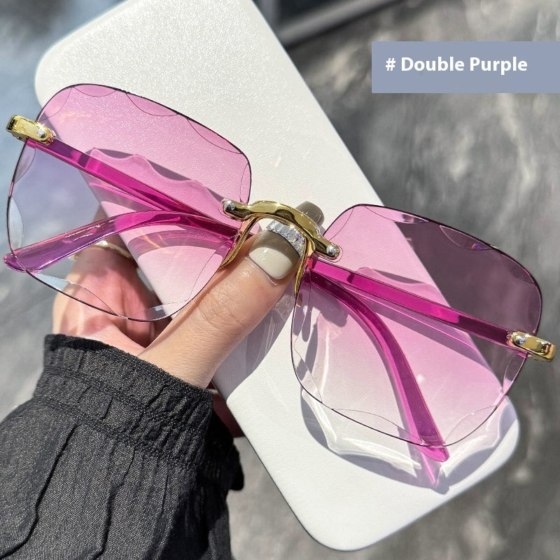 Frameless Trimming Internet-famous Sunglasses Women Frameless Trimming Internet-famous Sunglasses Women