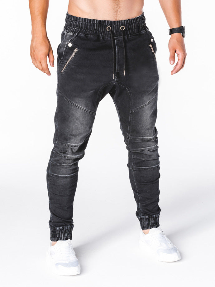 Washed Denim Casual Pants Bunch Jeans Washed Denim Casual Pants Bunch Jeans