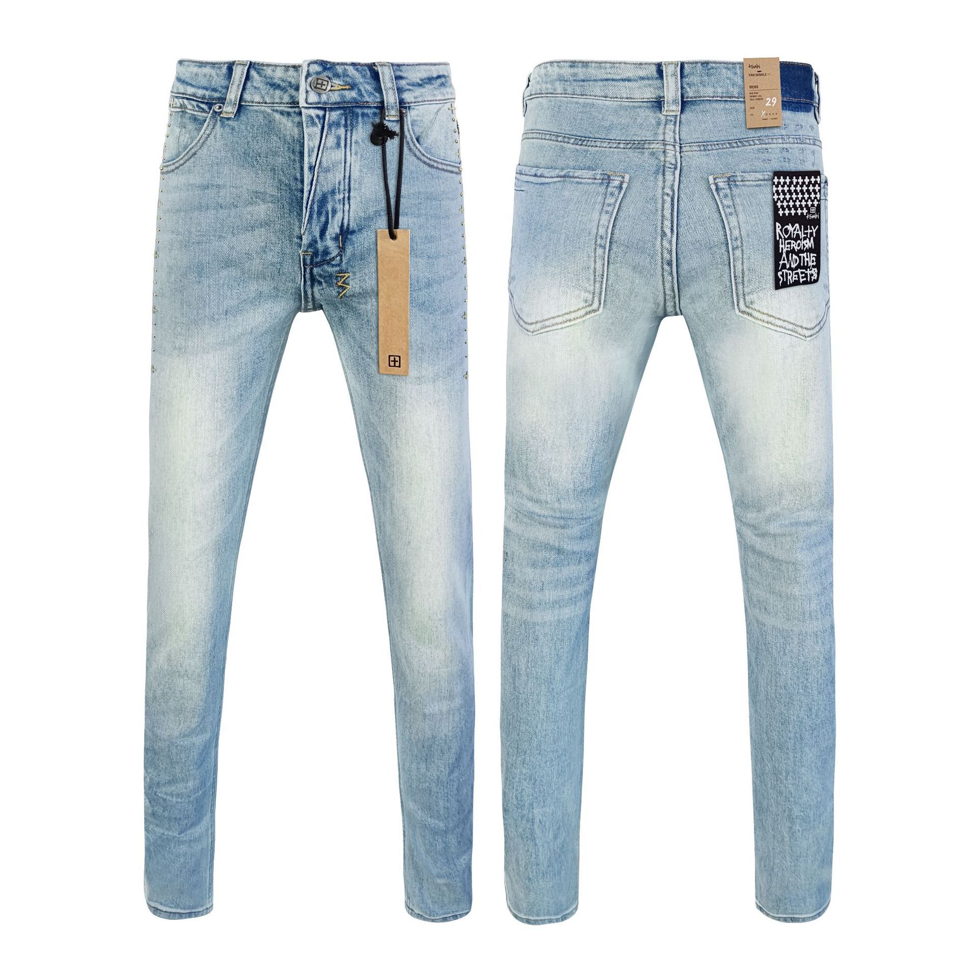 Straight Ripped Stretch American High Street Casual Men's Jeans Straight Ripped Stretch American High Street Casual Men's Jeans