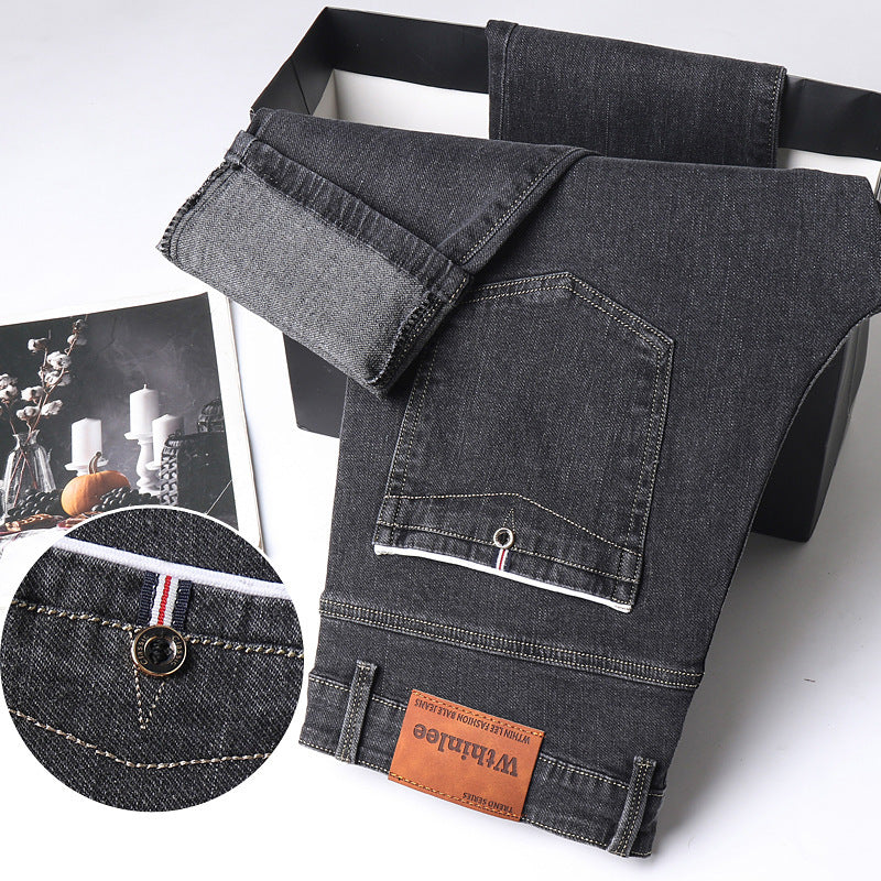Jeans Men's Straight Loose Casual Pants Fleece-lined Thickened Men's Pants Jeans Men's Straight Loose Casual Pants Fleece-lined Thickened Men's Pants