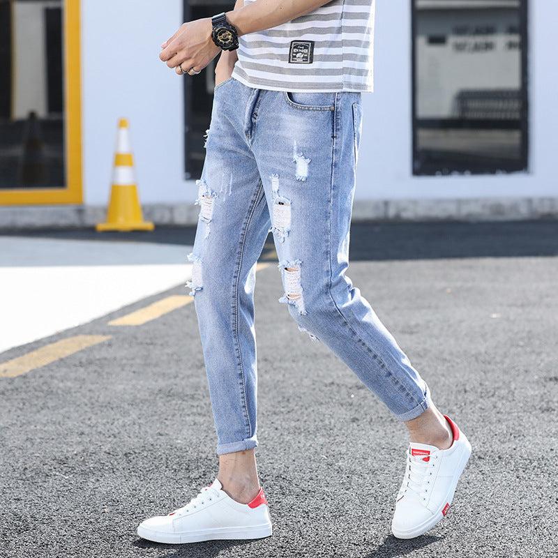 Trendy Slim Fit Ankle-length Jeans For Men Trendy Slim Fit Ankle-length Jeans For Men