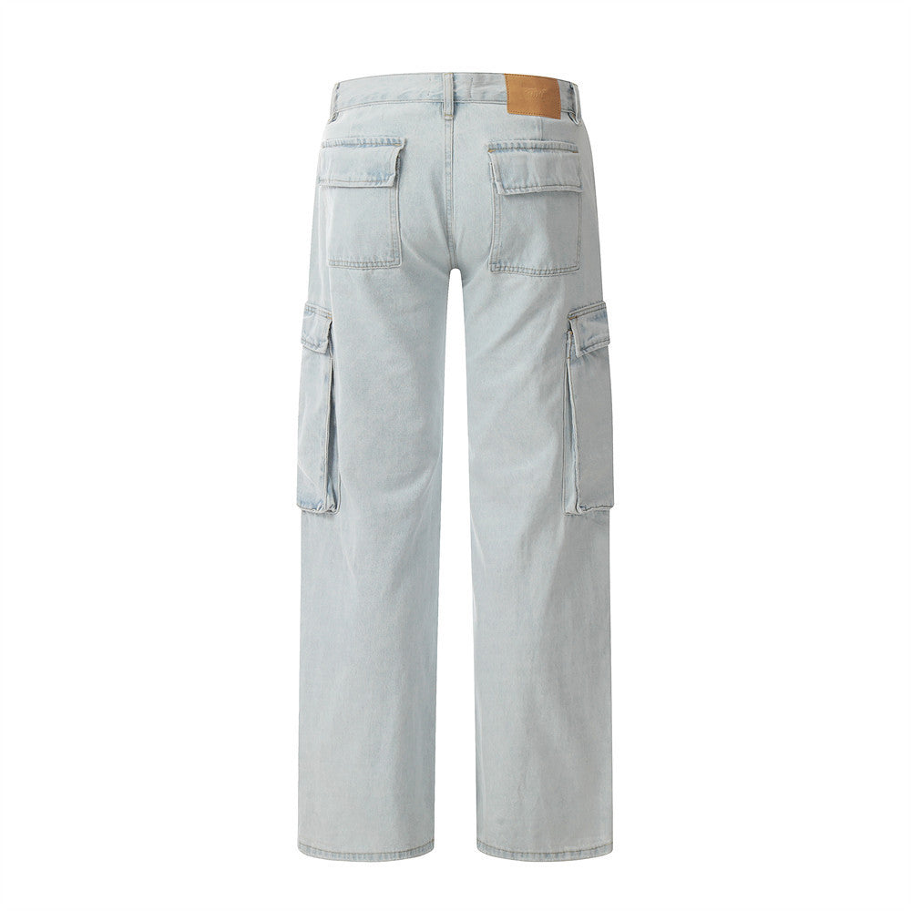 Fashion Personality Multi-pocket Workwear Jeans Men Fashion Personality Multi-pocket Workwear Jeans Men