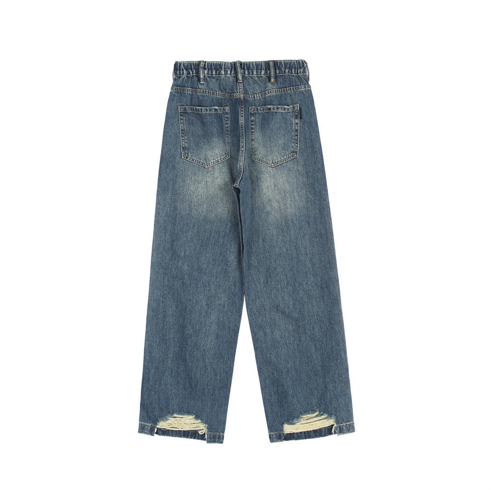 Fashion American Retro Washed Jeans Men Fashion American Retro Washed Jeans Men