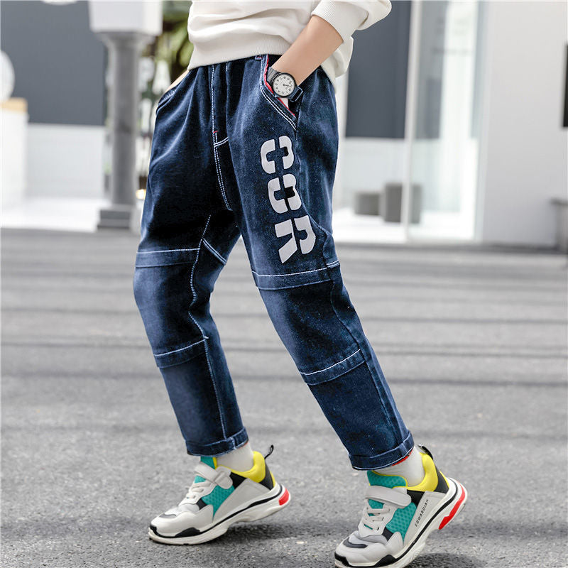 Boys Jeans Autumn And Winter New One-piece Velvet Boys Jeans Autumn And Winter New One-piece Velvet