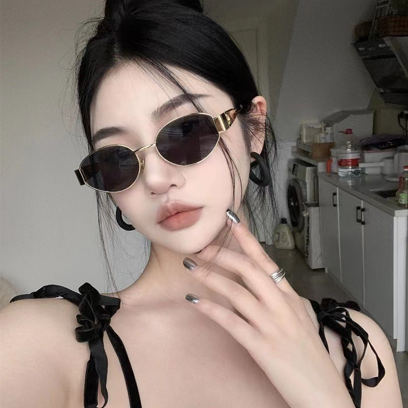 Oval Sunglasses Women's Metal Vintage Sunglasses Oval Sunglasses Women's Metal Vintage Sunglasses