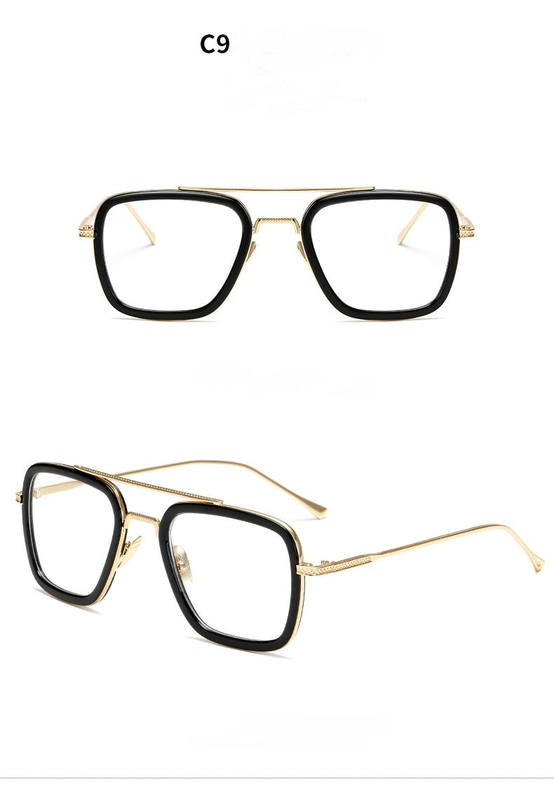 New Fashion Sunglasses Men Metal Square Iron Glasses New Fashion Sunglasses Men Metal Square Iron Glasses