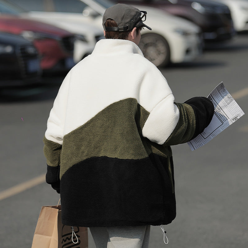 Color Stitching Thickened Cotton Cashmere Jacket Color Stitching Thickened Cotton Cashmere Jacket