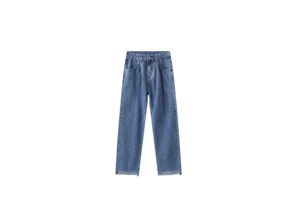 Retro Casual Irregular Slit Simple Jeans Retro Casual Irregular Slit Simple Jeans