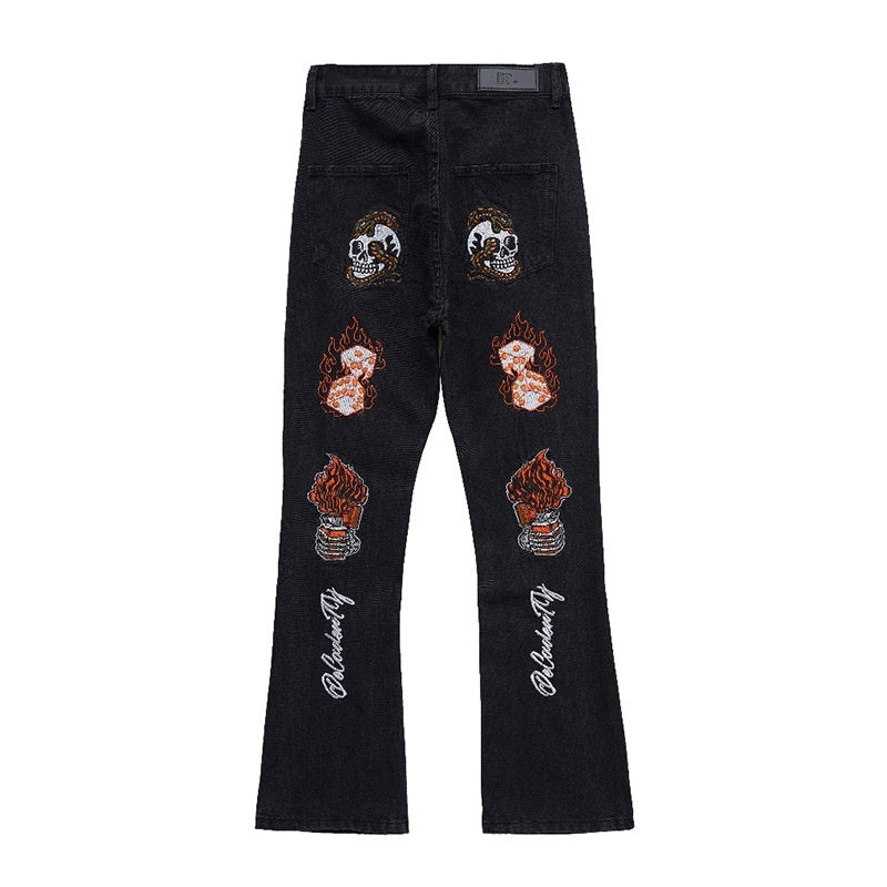 High Street Hip Hop Embroidered Back Jeans Korean Style Fashion Brand Stretch Slim Fit Skinny Pants Men High Street Hip Hop Embroidered Back Jeans Korean Style Fashion Brand Stretch Slim Fit Skinny Pants Men