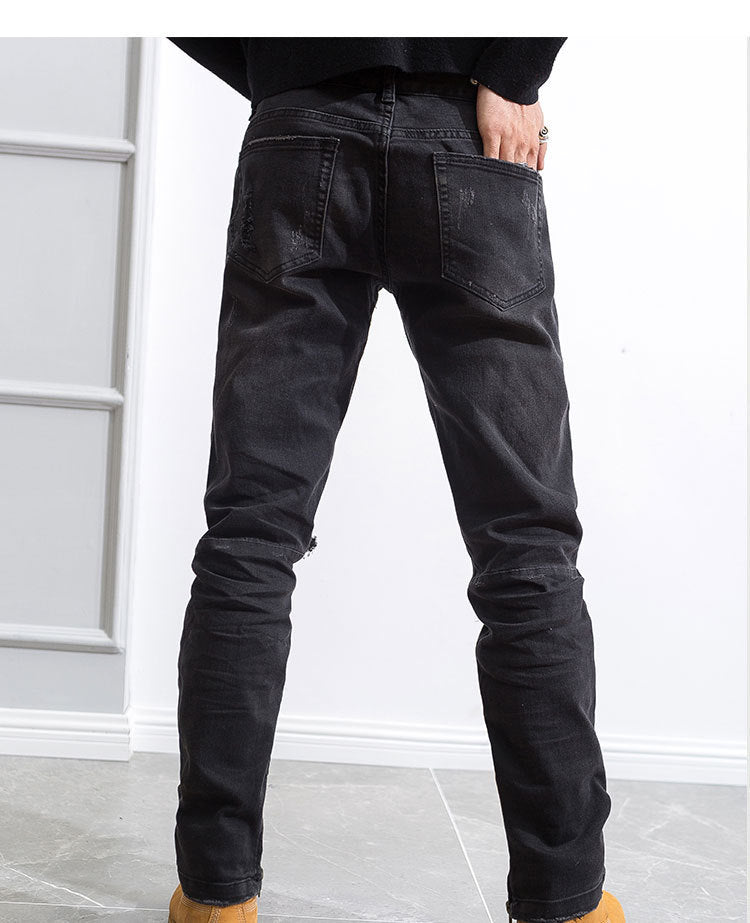 Hip Hop Trend Men's Belt Zipper Jeans Hip Hop Trend Men's Belt Zipper Jeans