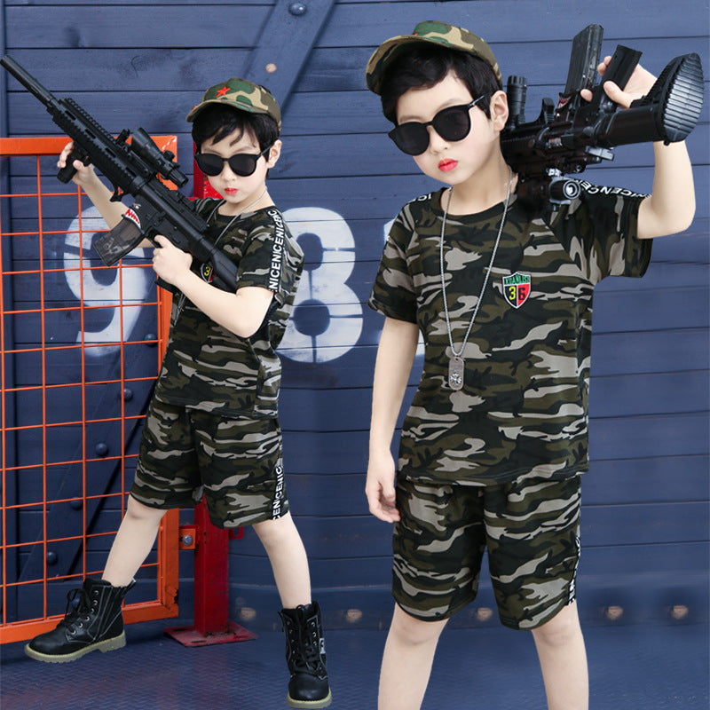 Boys summer short sleeve camouflage clothing Boys summer short sleeve camouflage clothing