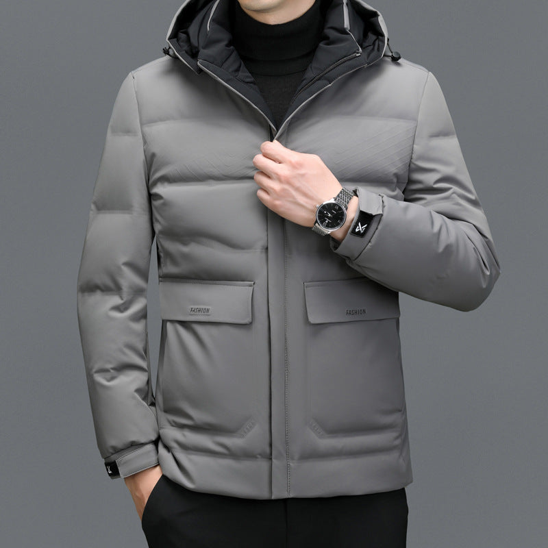 Thick Down Jacket Men's Short Detachable Hat Warm Thick Down Jacket Men's Short Detachable Hat Warm