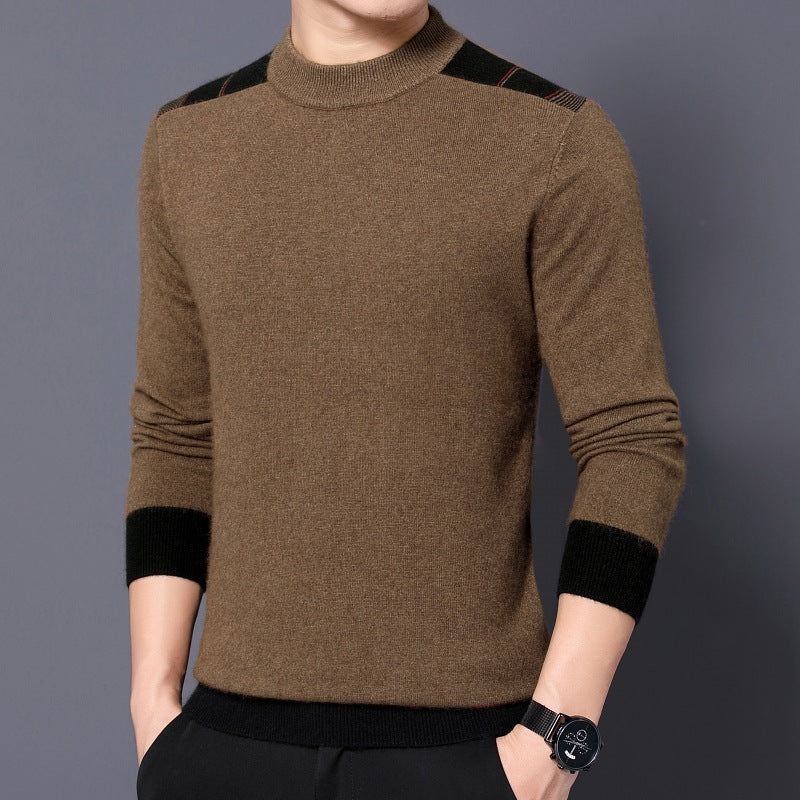 Men's Double-sided Velvet Long-sleeved Bottoming Shirt Mock Neck Sweater Men's Double-sided Velvet Long-sleeved Bottoming Shirt Mock Neck Sweater