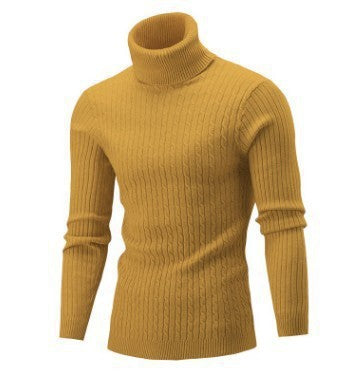 Men's Sweater Casual Retro Twisted Flower Turtleneck Knitting Men's Sweater Casual Retro Twisted Flower Turtleneck Knitting