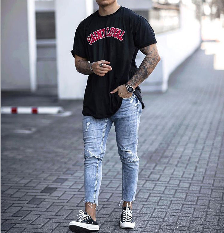 Men's Jeans Ripped Ankle Pants Men's Jeans Ripped Ankle Pants
