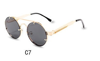 Round Steampunk Sunglasses Brand Design Men Women Metal Punk Round Steampunk Sunglasses Brand Design Men Women Metal Punk