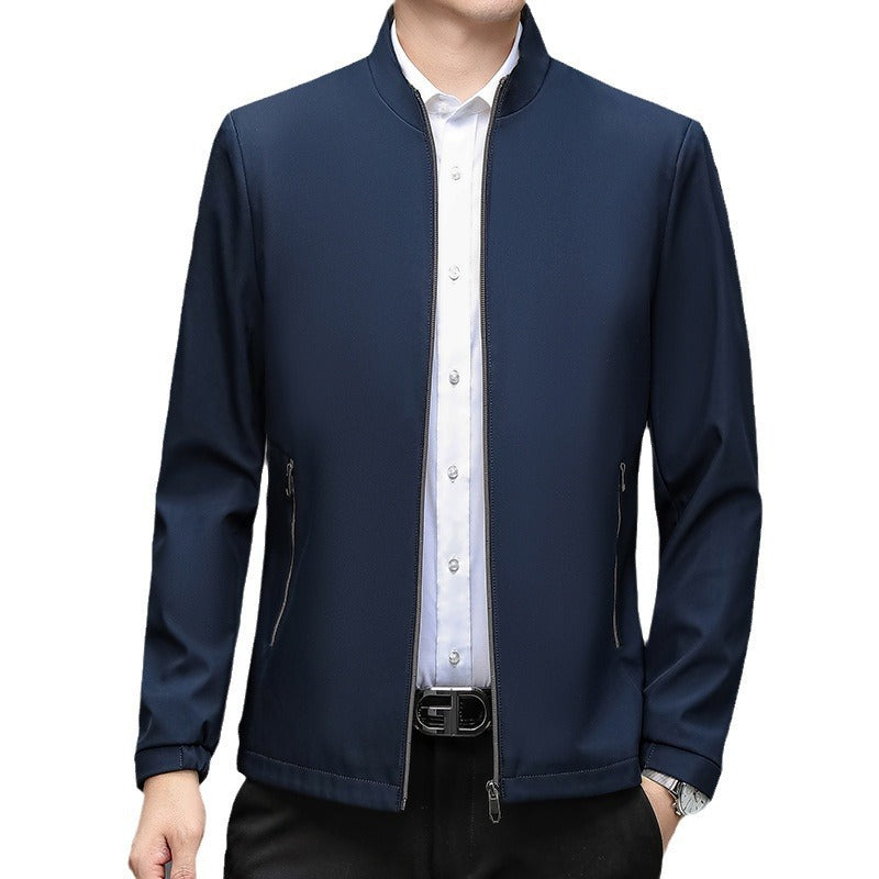Stand Collar Middle-aged Men Casual Jacket Stand Collar Middle-aged Men Casual Jacket