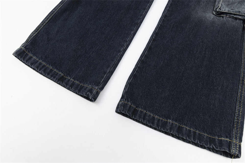 Fashion Personalized Inkjet Multi-pocket Jeans Men Fashion Personalized Inkjet Multi-pocket Jeans Men