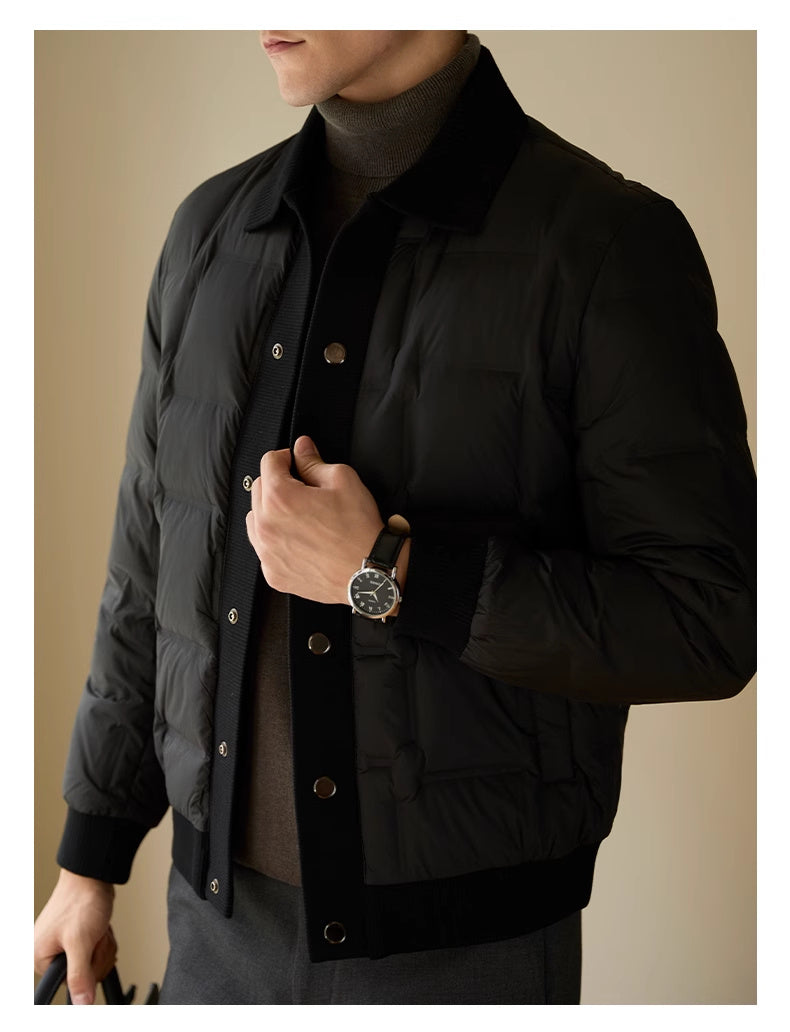 Men's High-end Casual Patchwork Short Coat Men's High-end Casual Patchwork Short Coat